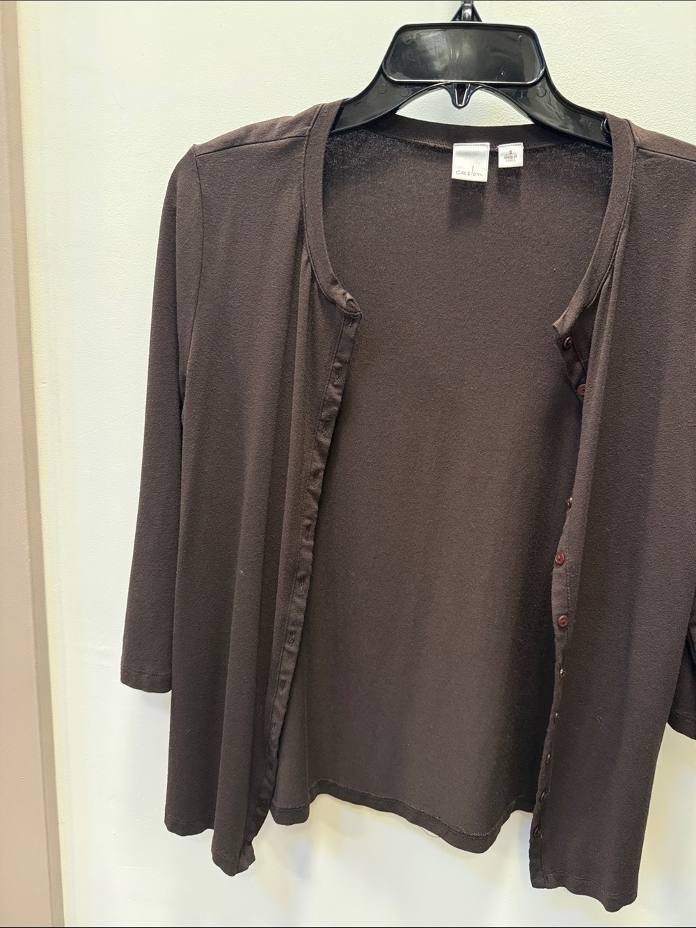 Caslon Brown Knit Cardigan Top